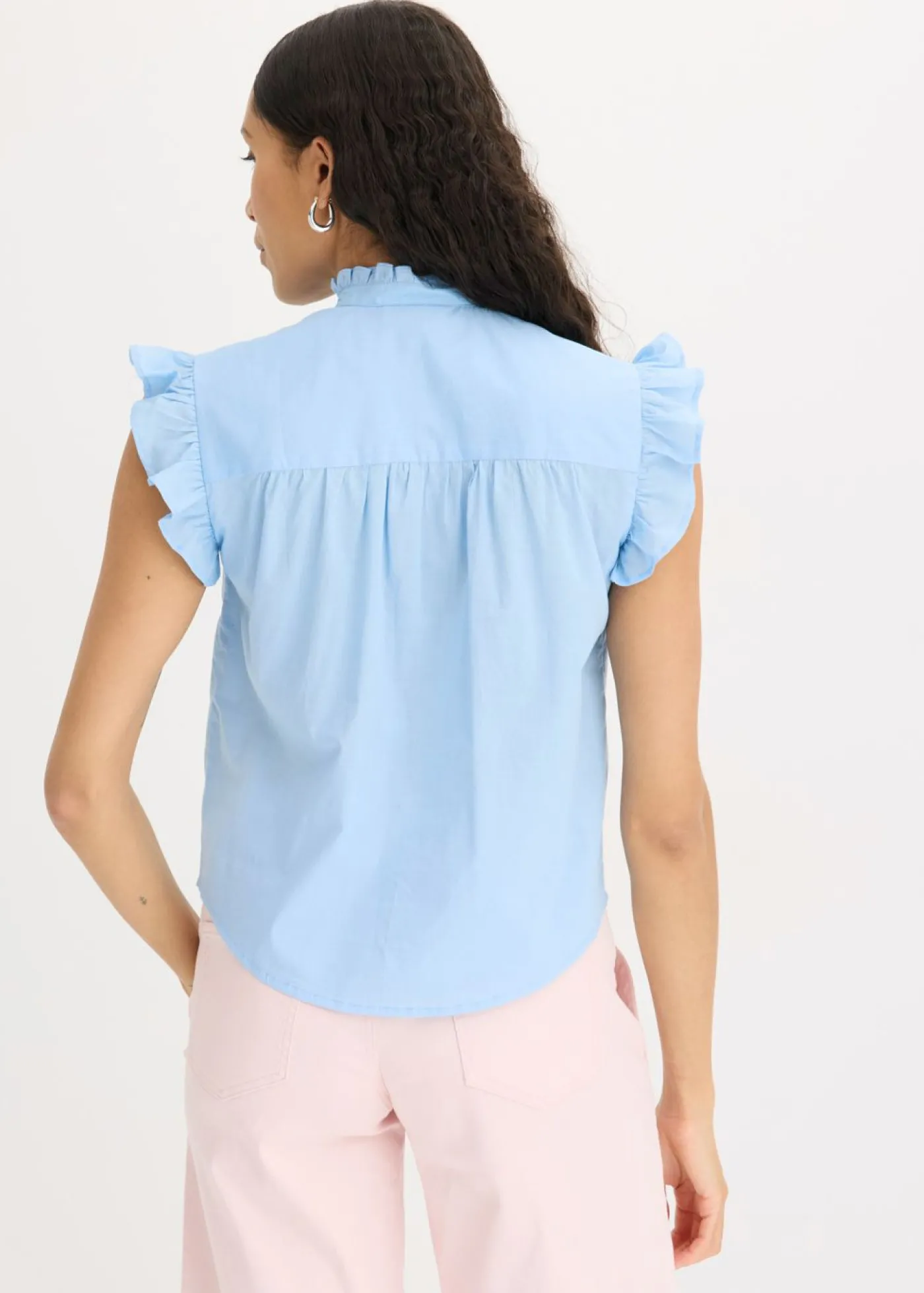 bonprix bonprix Blusa ligera sin mangas Azul claro Sale