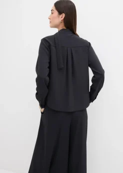 bonprix bonprix Blusa ligeramente brillante Negro Discount