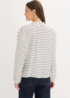bonprix bonprix Blusa oversize blanco lana topos Outlet