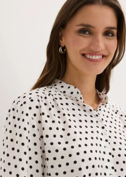 bonprix bonprix Blusa oversize blanco lana topos Outlet