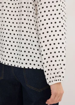 bonprix bonprix Blusa oversize blanco lana topos Outlet