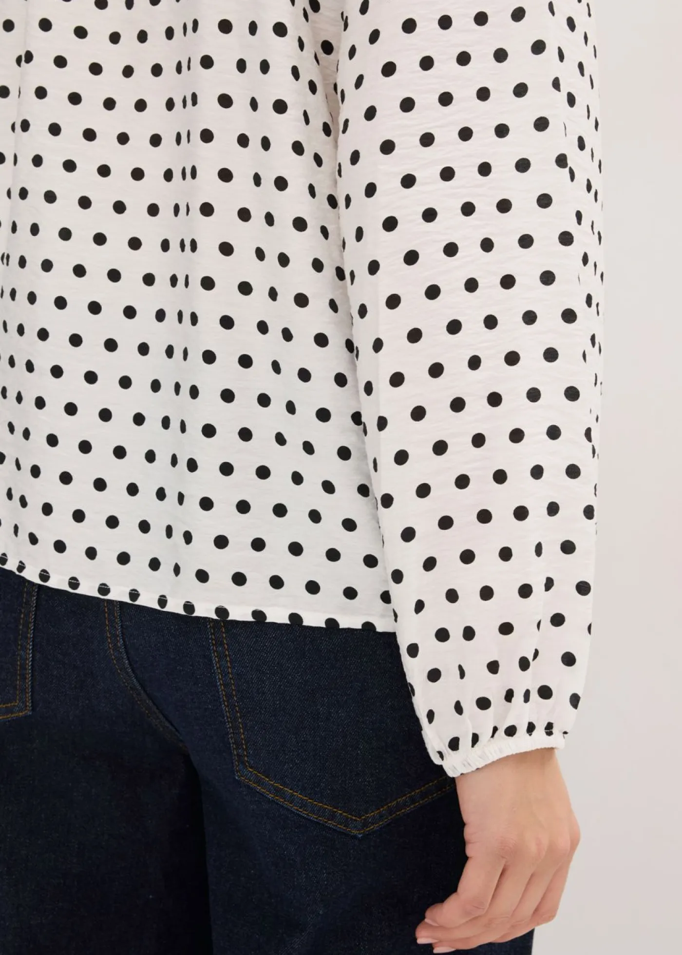 bonprix bonprix Blusa oversize blanco lana topos Outlet