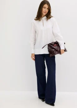bonprix bonprix Blusa oversize con mangas voluminosas Blanco Online