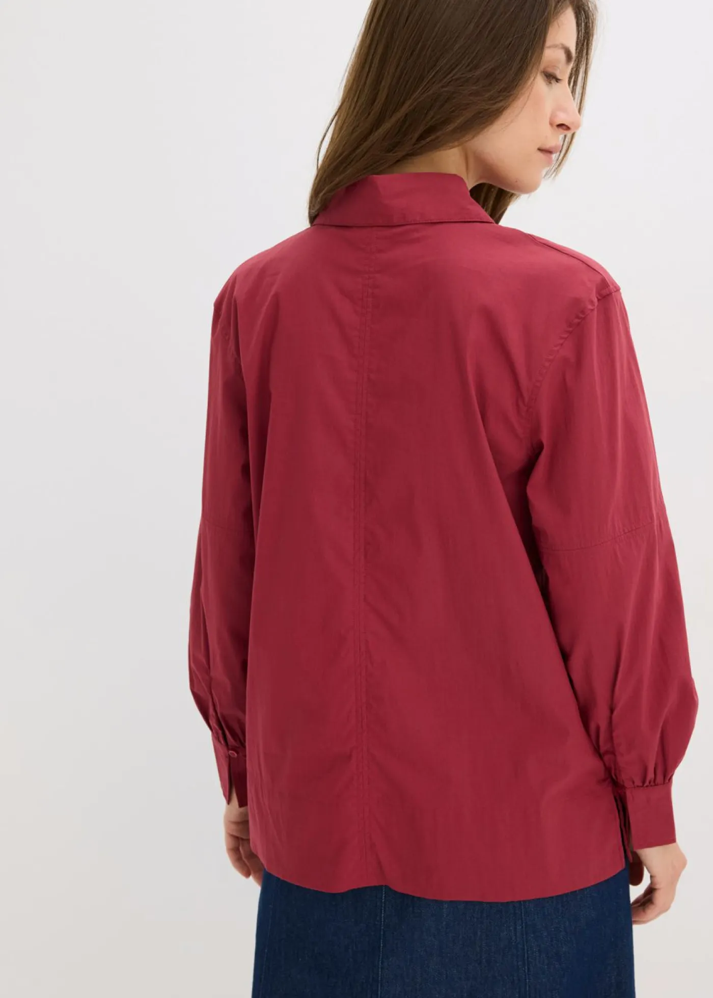 bonprix bonprix Blusa oversize con mangas voluminosas Rojo Clearance
