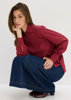 bonprix bonprix Blusa oversize con mangas voluminosas Rojo Clearance