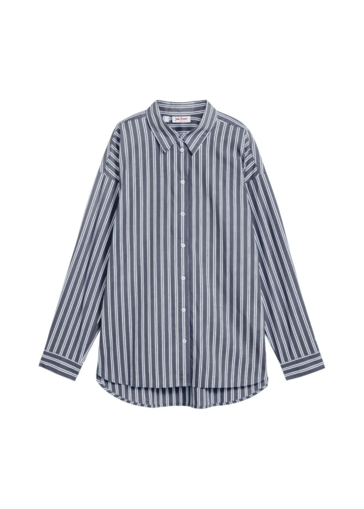 bonprix bonprix Blusa oversize de algodón puro azul marino con rayas