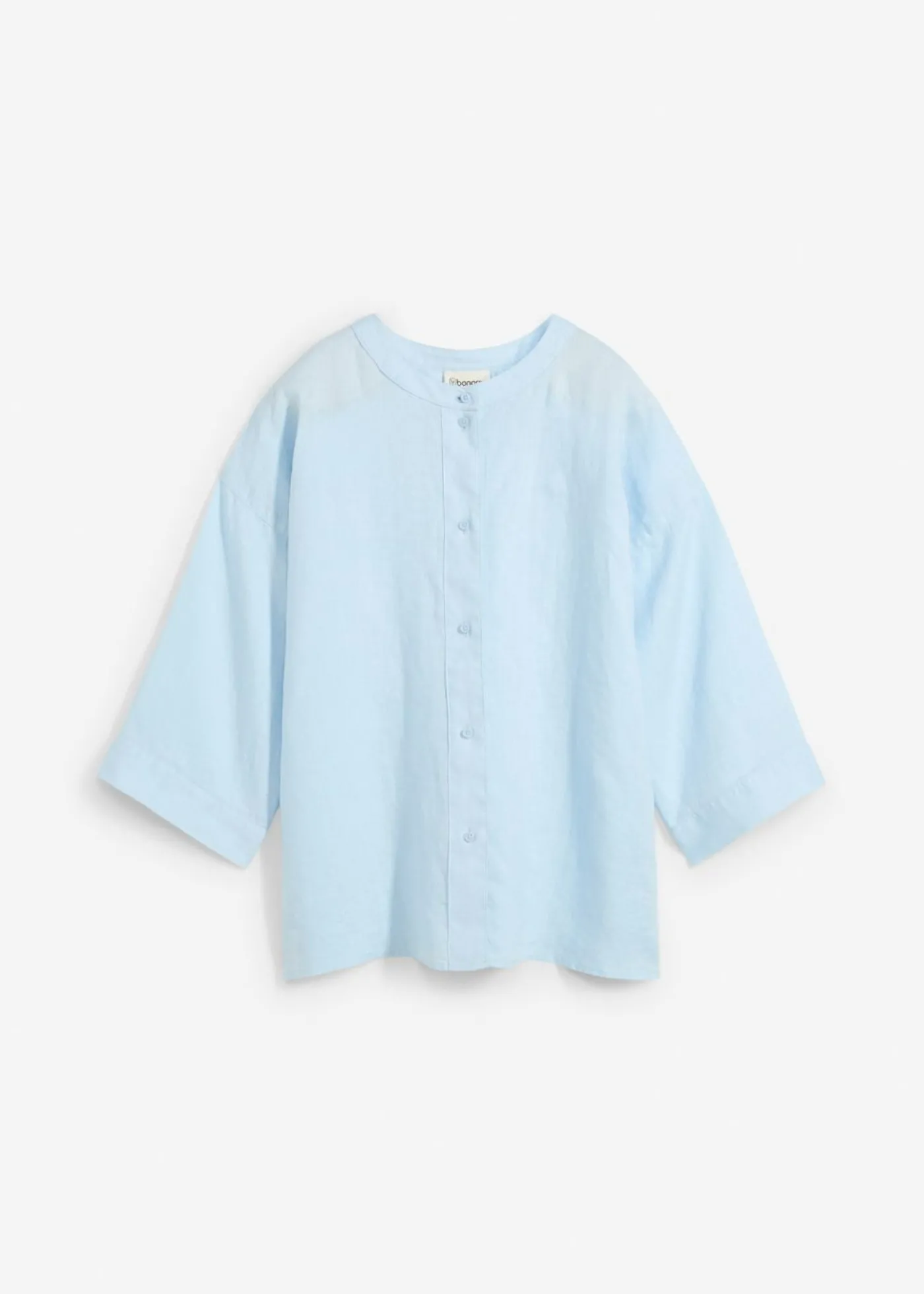 bonprix bonprix Blusa oversize de lino puro Azul hielo Online