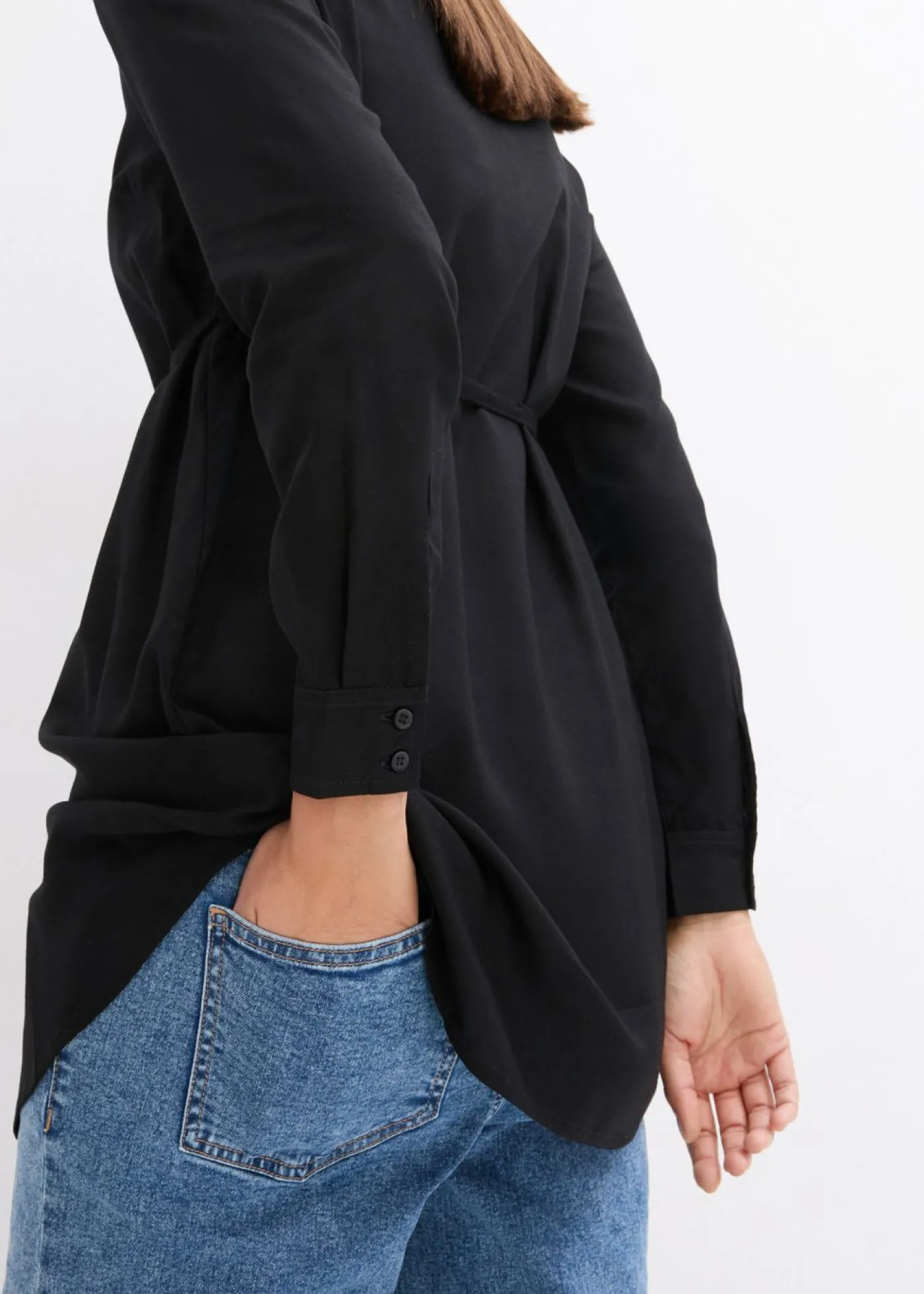 bonprix bonprix Blusa premamá/de lactancia de viscosa Negro Clearance
