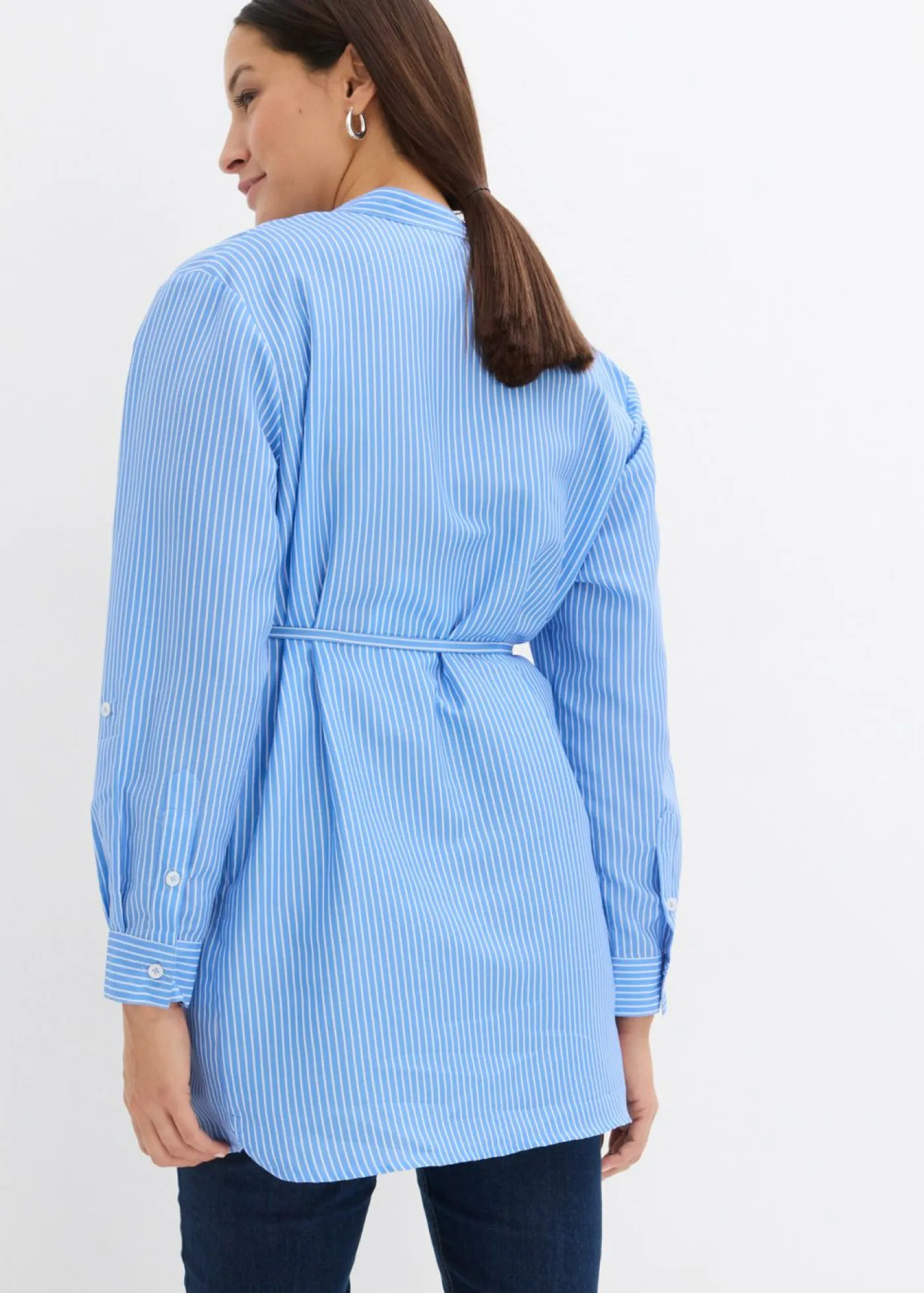 bonprix bonprix Blusa premamá/de lactancia de algodón Azul provenzal-blanco de rayas Outlet