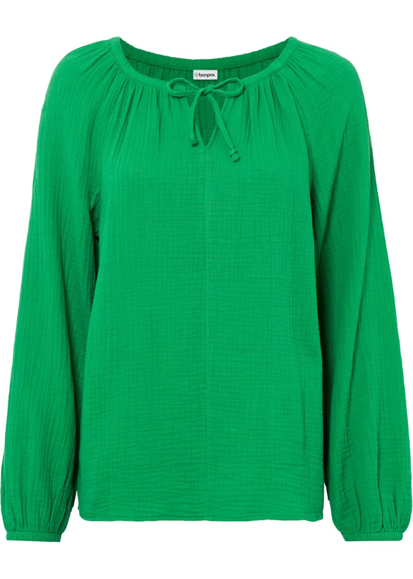 bonprix bonprix Blusa sin cierre de muselina ligera verde aloe Sale