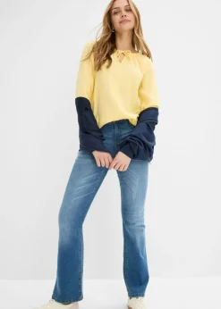 bonprix bonprix Blusa sin cierre de muselina ligera Amarillo claro Online