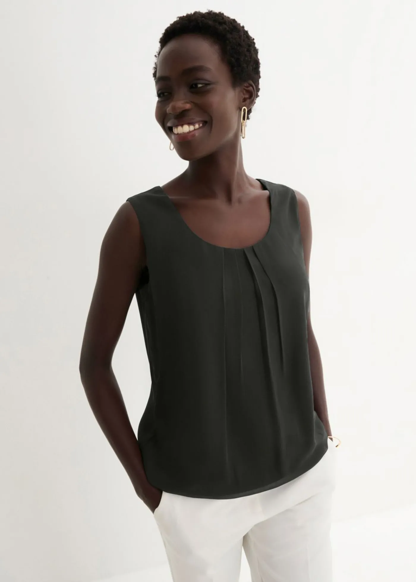 bonprix bonprix Blusa sin mangas Negro New