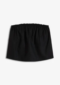 bonprix bonprix Blusa sin mangas con contenido de lino Negro Outlet