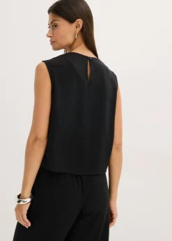 bonprix bonprix Blusa sin mangas con nudos Negro Clearance