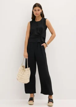 bonprix bonprix Blusa sin mangas con nudos Negro Clearance