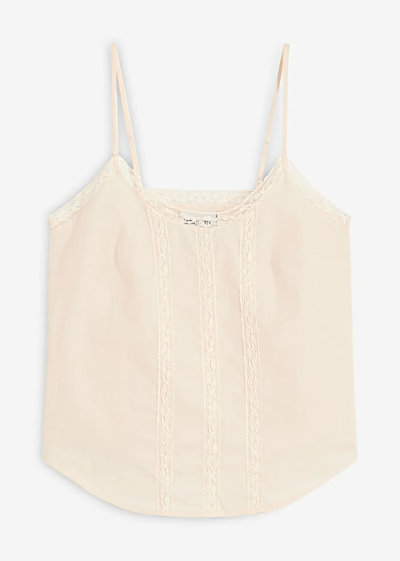 bonprix bonprix Blusa sin mangas de algodón puro con bordado calado Crudo Discount