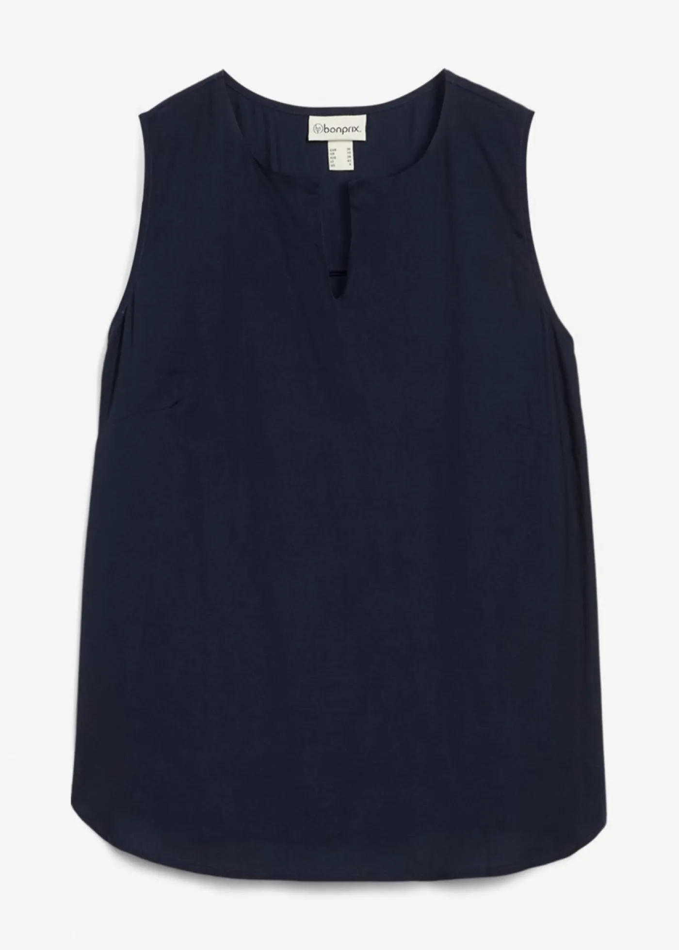 bonprix bonprix Blusa sin mangas de viscosa suave Azul marino Hot