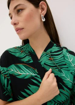 bonprix bonprix Blusa tipo kimono de viscosa fluida Negro Clearance