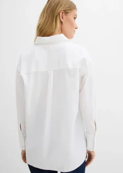 bonprix bonprix Blusa tipo Oxford de algodón orgánico Blanco