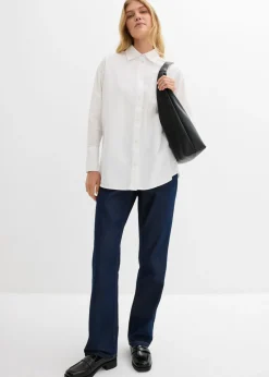 bonprix bonprix Blusa tipo Oxford de algodón orgánico Blanco