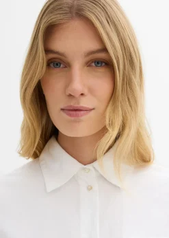 bonprix bonprix Blusa tipo Oxford de algodón orgánico Blanco