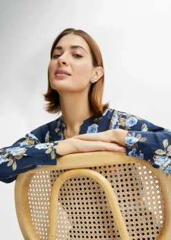 bonprix bonprix Blusa tipo túnica Azul marino-azul de flores Clearance