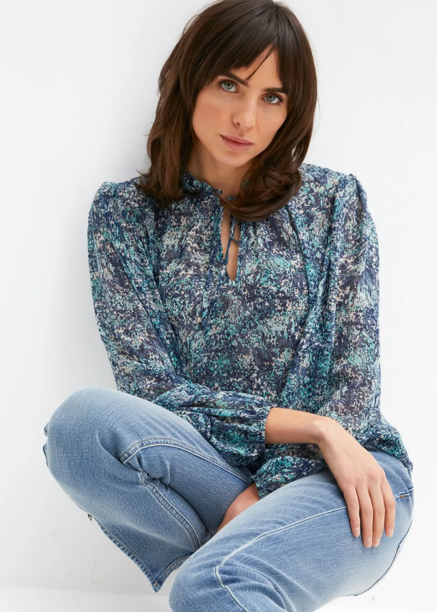 bonprix bonprix Blusa tipo túnica Azul Discount