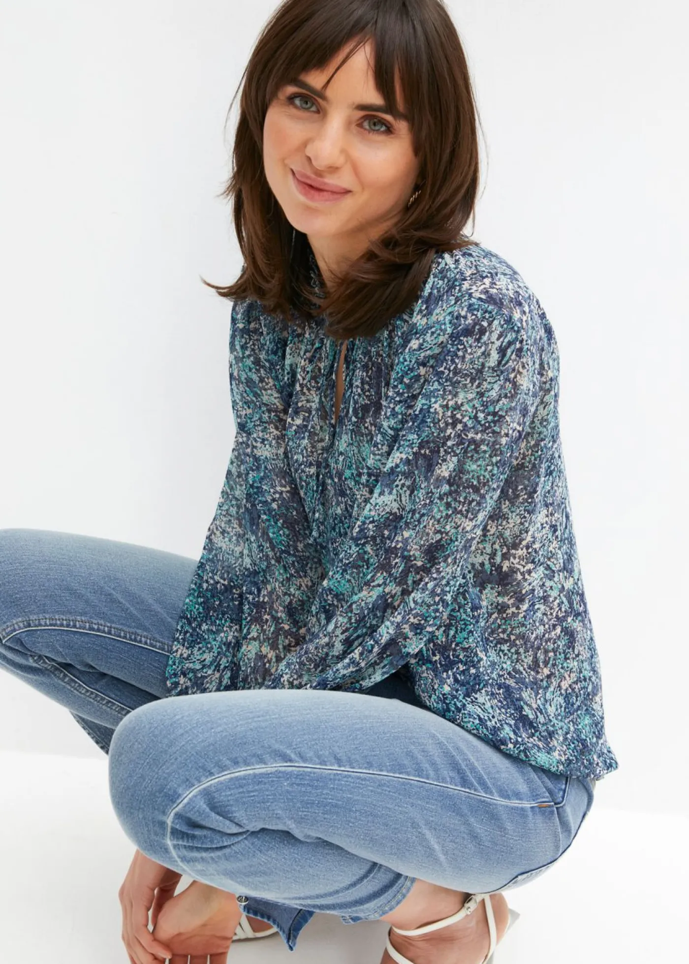 bonprix bonprix Blusa tipo túnica Azul Discount