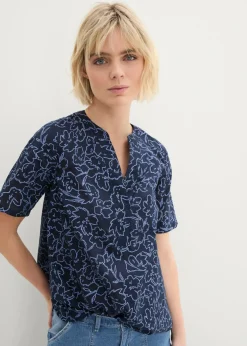 bonprix bonprix Blusa tipo túnica azul marino/azul perla Online