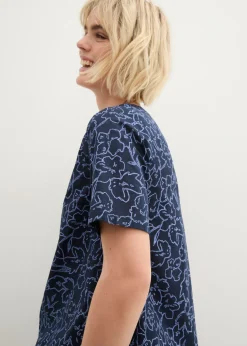 bonprix bonprix Blusa tipo túnica azul marino/azul perla Online