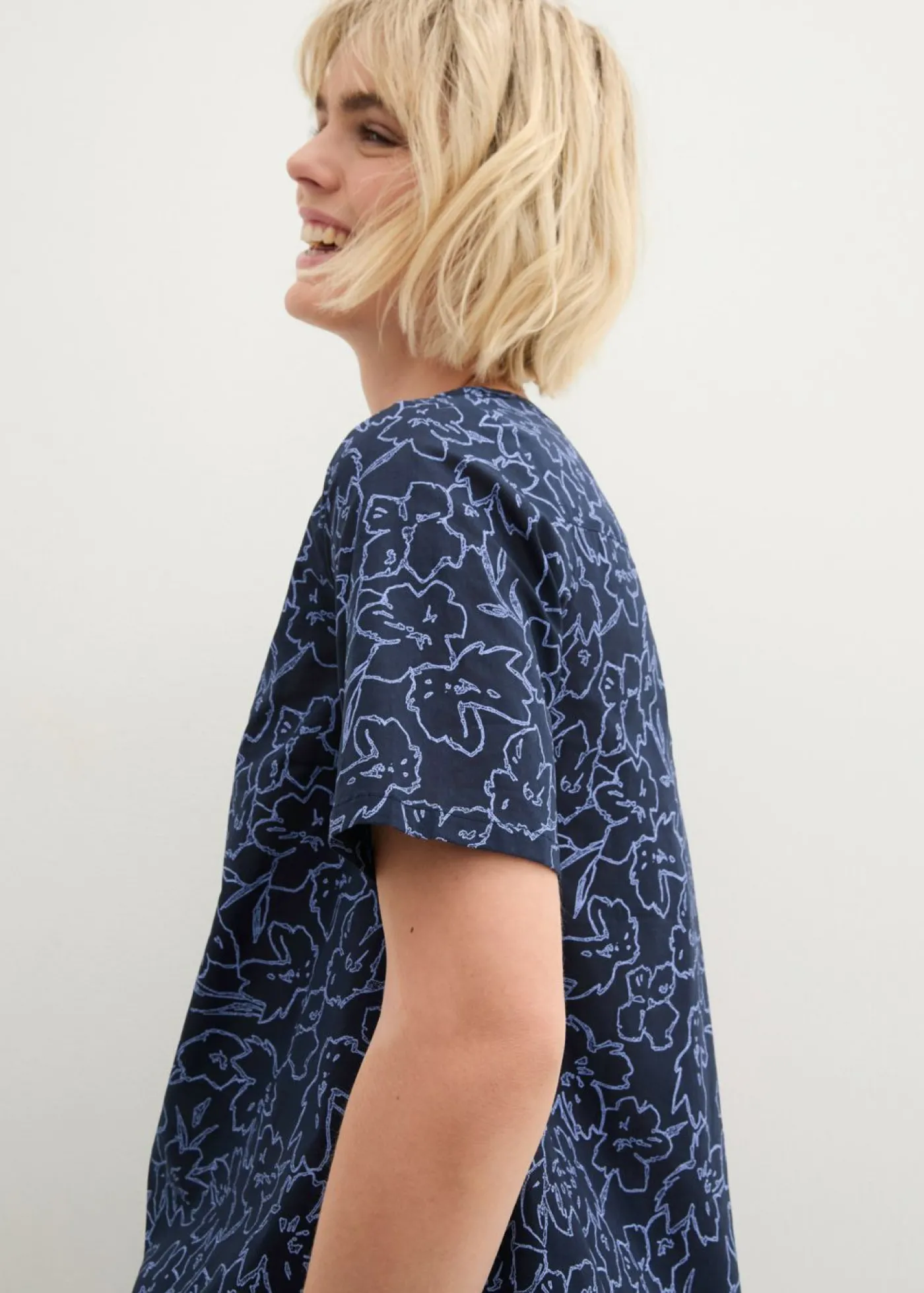 bonprix bonprix Blusa tipo túnica azul marino/azul perla Online