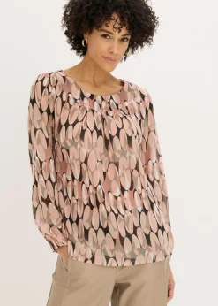 bonprix bonprix Blusa tipo túnica Rosa envejecido estampado Sale
