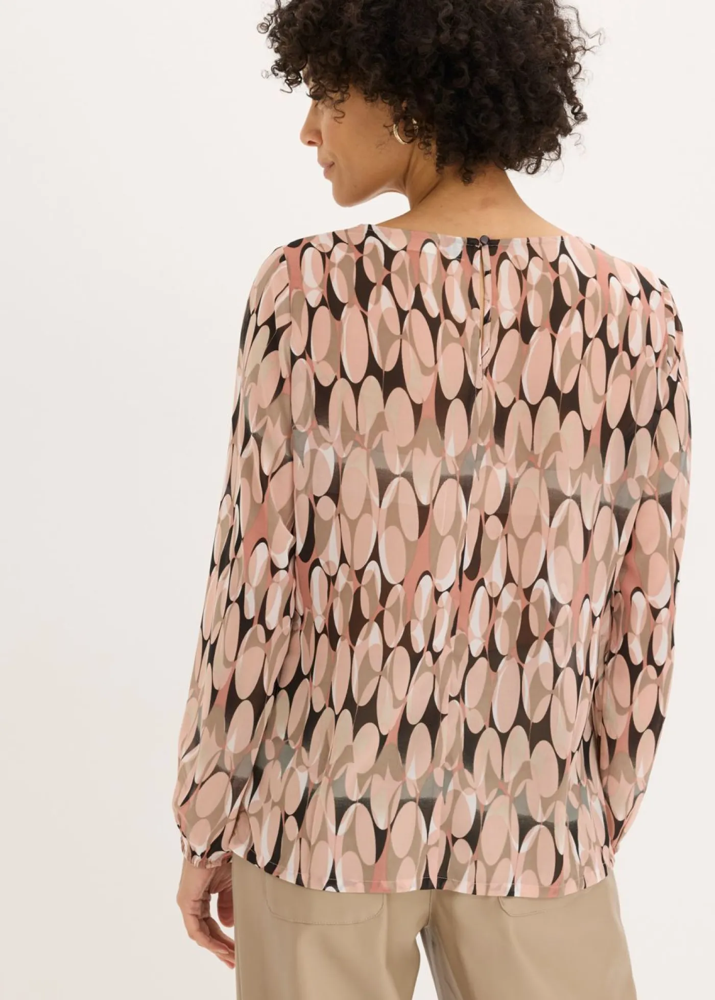 bonprix bonprix Blusa tipo túnica Rosa envejecido estampado Sale