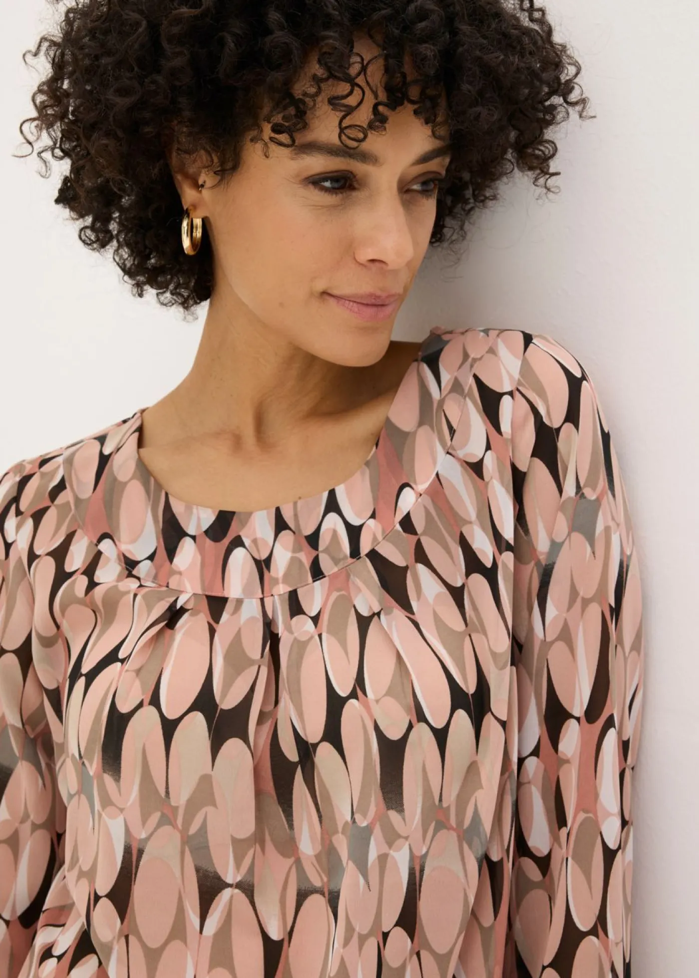 bonprix bonprix Blusa tipo túnica Rosa envejecido estampado Sale