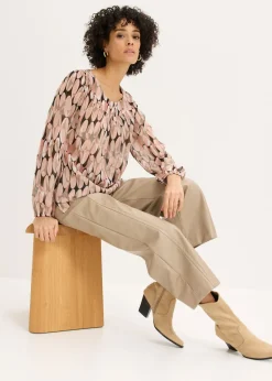 bonprix bonprix Blusa tipo túnica Rosa envejecido estampado Sale