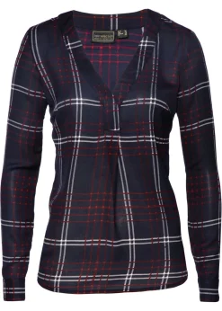bonprix bonprix Blusa tipo túnica Azul oscuro de cuadros Hot