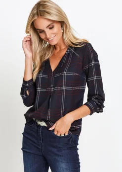 bonprix bonprix Blusa tipo túnica Azul oscuro de cuadros Hot
