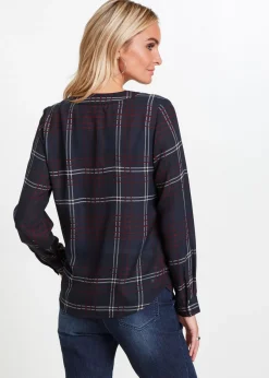 bonprix bonprix Blusa tipo túnica Azul oscuro de cuadros Hot