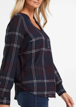 bonprix bonprix Blusa tipo túnica Azul oscuro de cuadros Hot