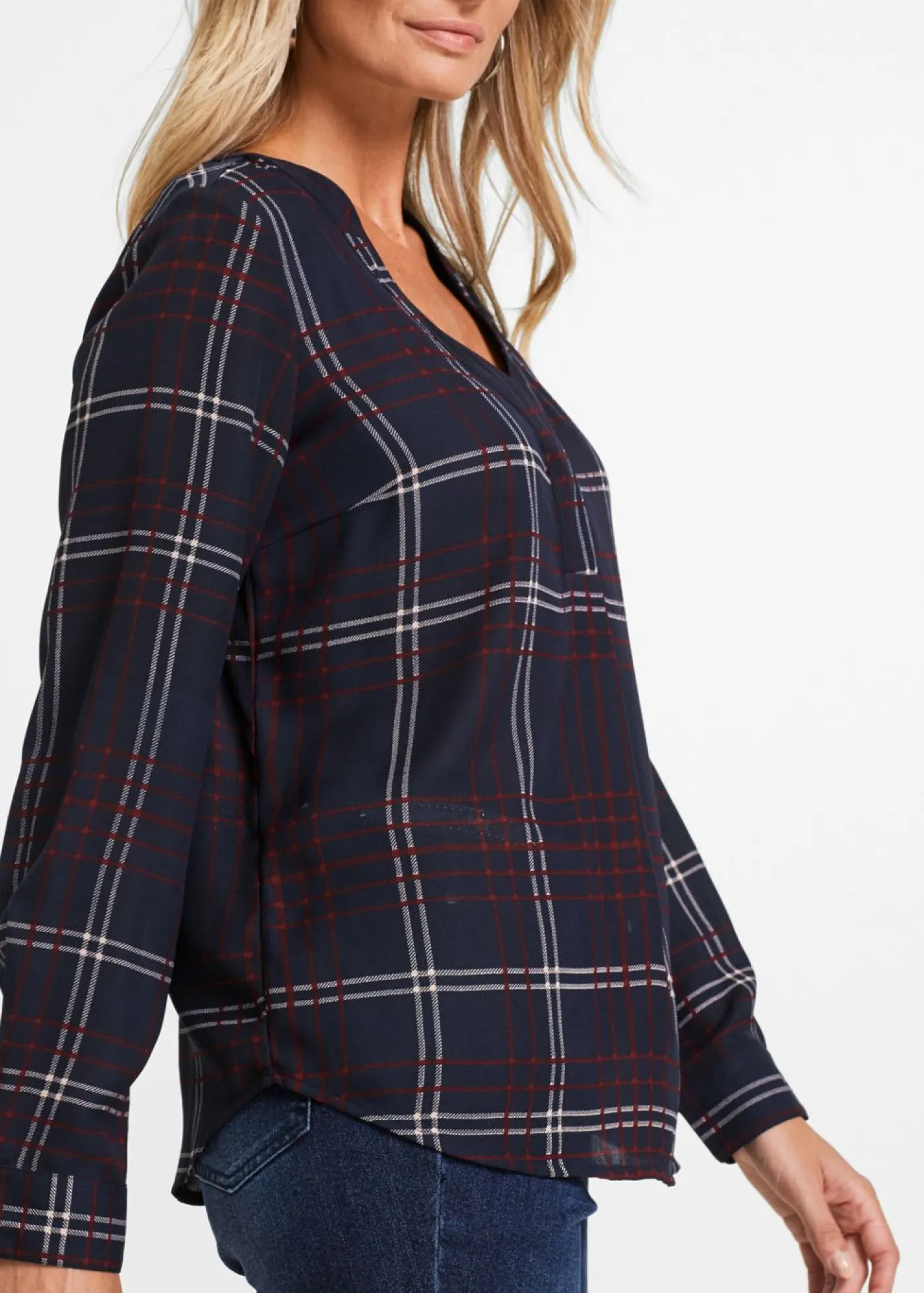 bonprix bonprix Blusa tipo túnica Azul oscuro de cuadros Hot