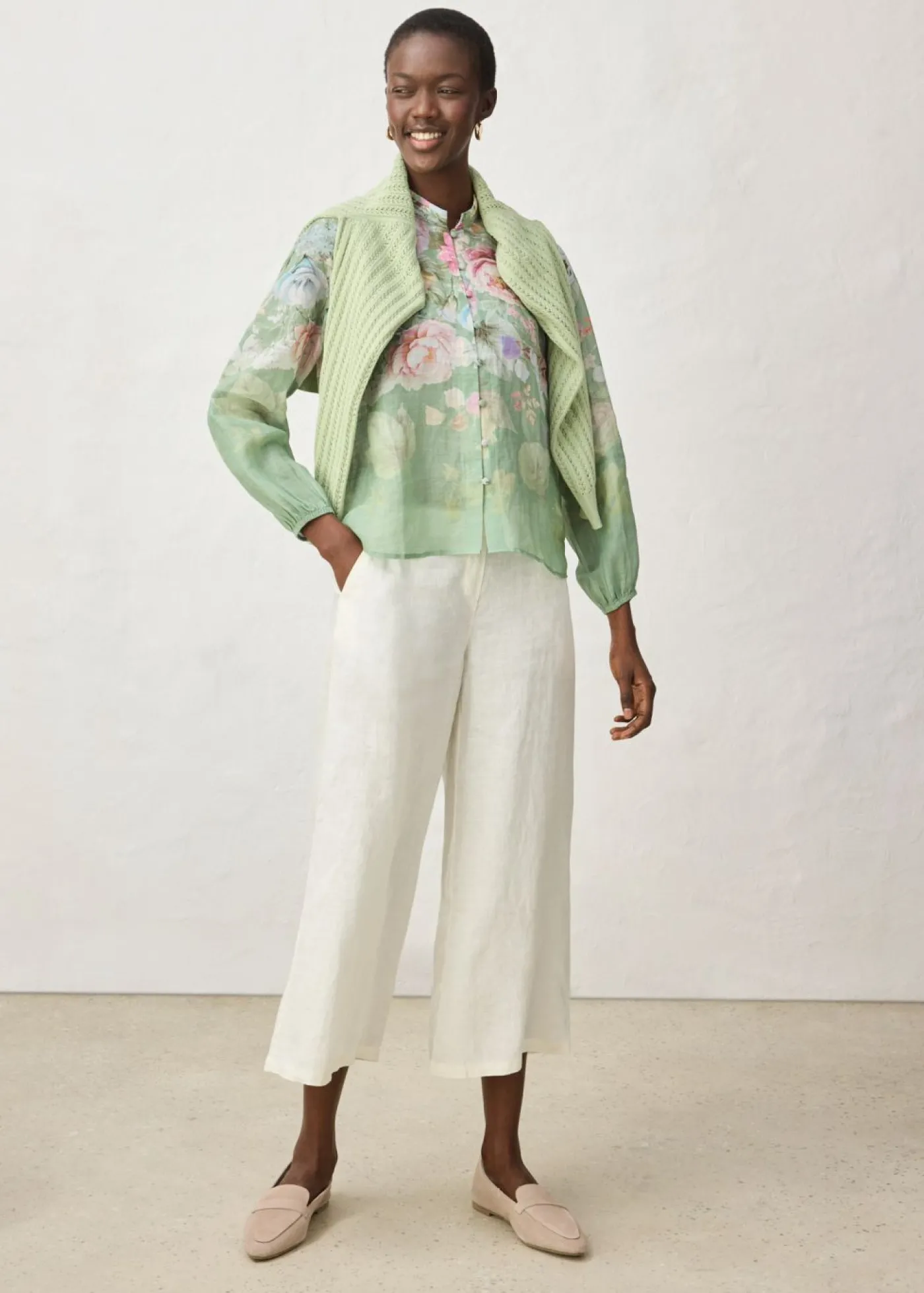 bonprix bonprix Blusa tipo túnica Verde pálido de flores New