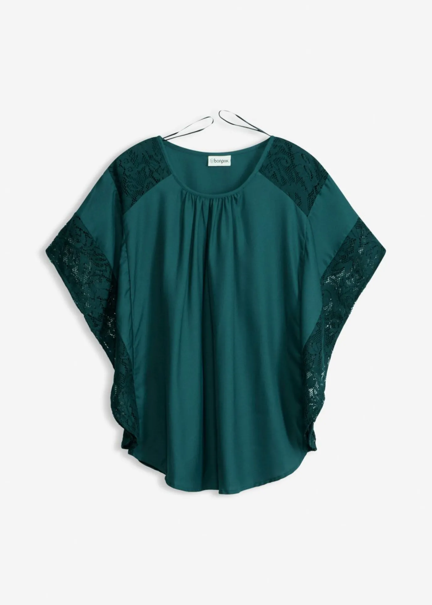bonprix bonprix Blusa tipo túnica con aplicaciones Verde intenso Sale
