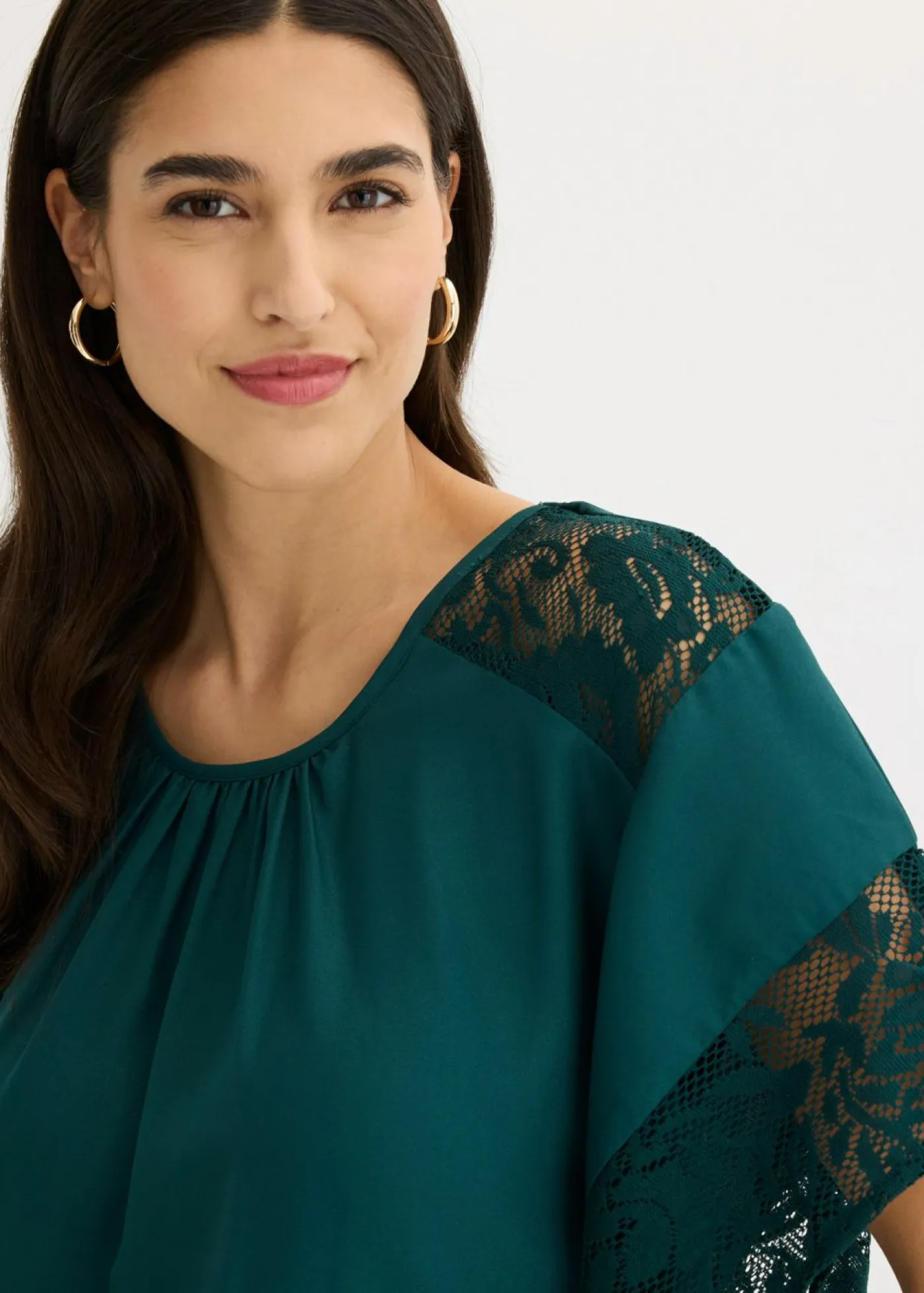 bonprix bonprix Blusa tipo túnica con aplicaciones Verde intenso Sale