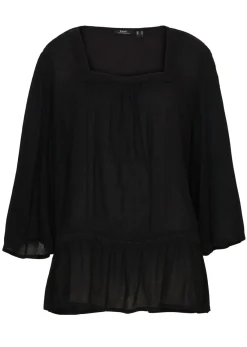 bonprix bonprix Blusa tipo túnica con escote cuadrado Negro Best