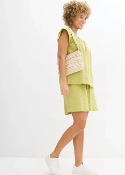 bonprix bonprix Blusa tipo túnica de milrayas de algodón pistacho mate Outlet