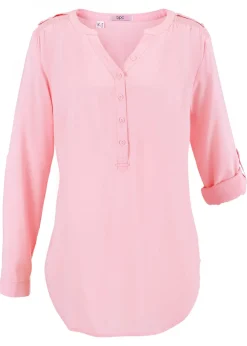 bonprix bonprix Blusa tipo túnica de viscosa suave Rosa empolvado Hot