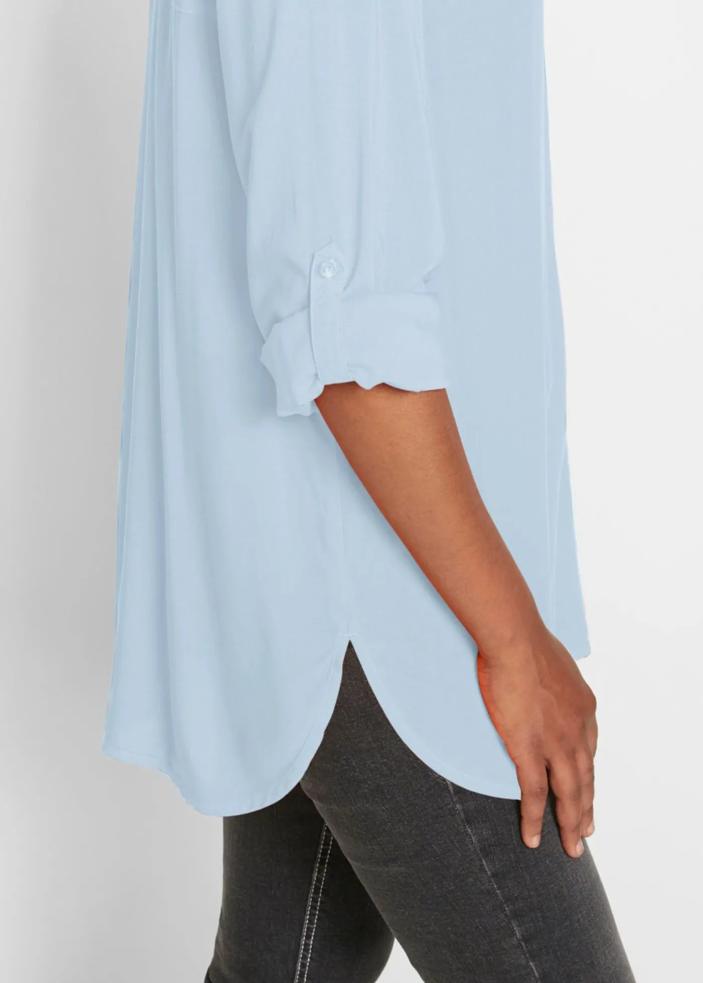 bonprix bonprix Blusa tipo túnica de viscosa suave Azul claro Clearance