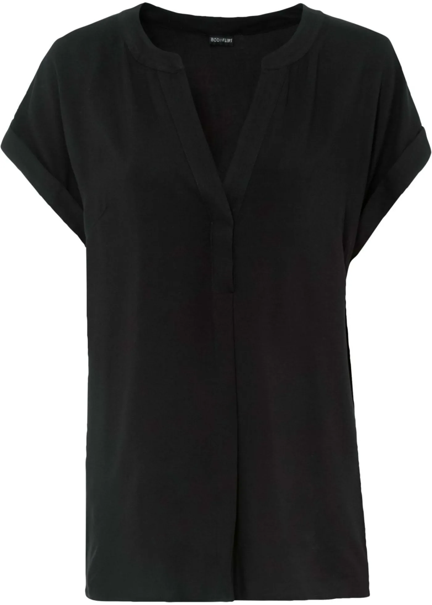 bonprix bonprix Blusa tipo túnica de viscosa pura Negro Outlet