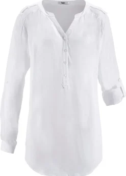 bonprix bonprix Blusa tipo túnica de viscosa suave Blanco Best