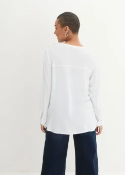 bonprix bonprix Blusa tipo túnica de viscosa suave Blanco Best